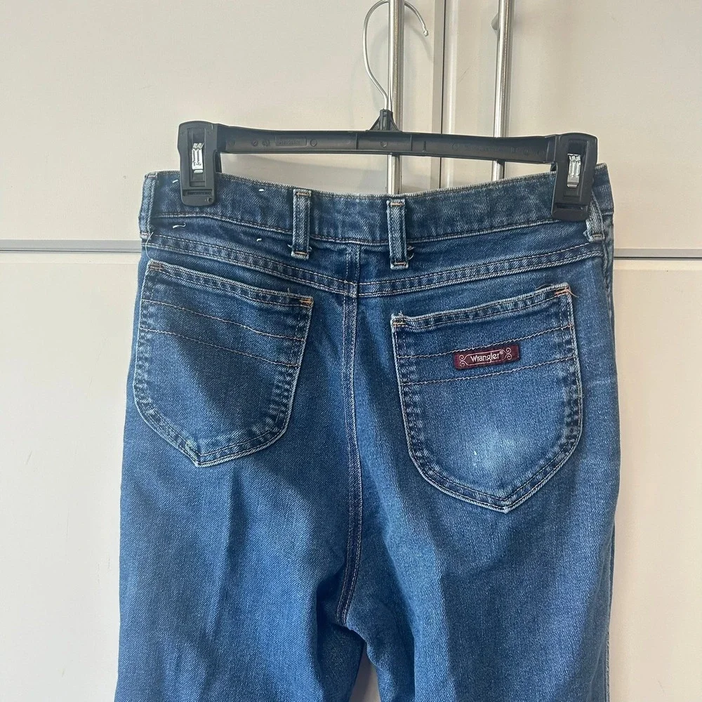 Vintage Wrangler Misses High Waisted Jeans Straight Leg Medium Wash USA Made 12